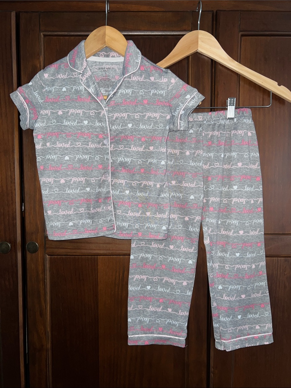 Cozy Loungewear Sleepover Laura Ashley Loved Hearts Pajama Set Size 5